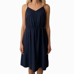 Southern Frock Coastal Navy Blue Midi Dress Sleeveless Large